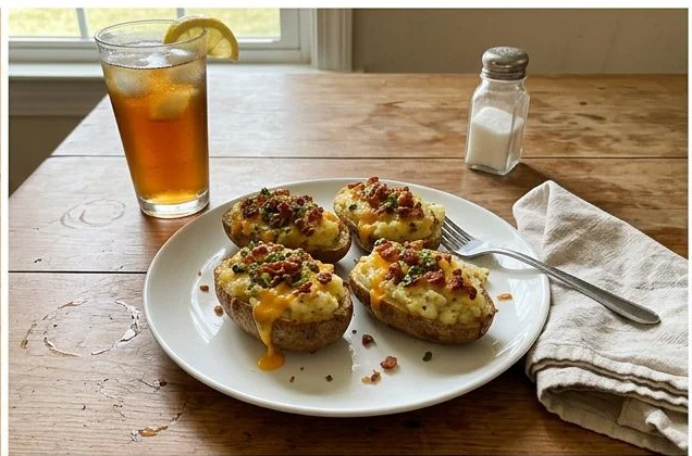 Twice-Baked Potatoes with Crispy Bacon and Green Onion Crust - Image 2