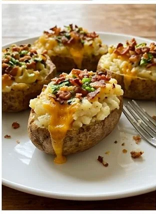 Twice-Baked Potatoes with Crispy Bacon and Green Onion Crust - Image 3
