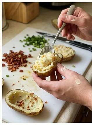 Twice-Baked Potatoes with Crispy Bacon and Green Onion Crust - Image 5
